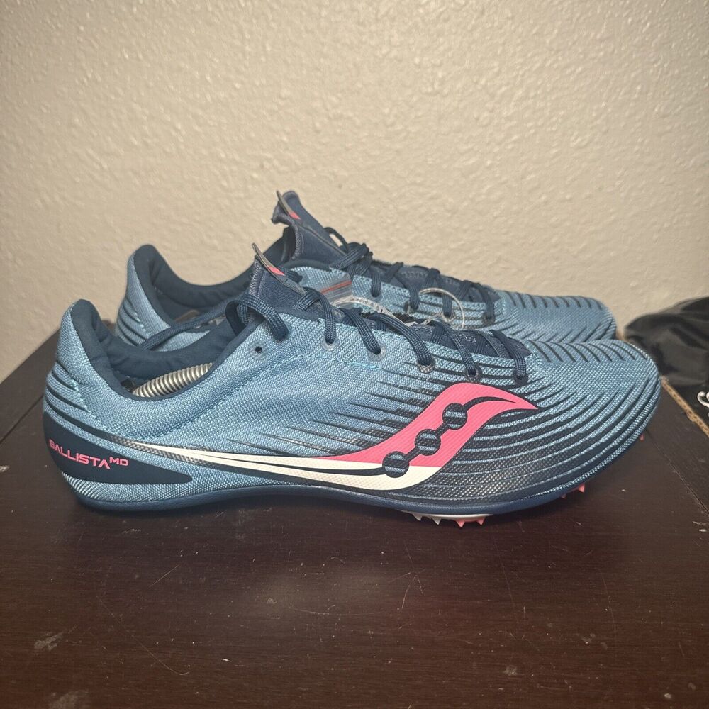 Saucony Women Size 12 Ballista Racing Spike Track Shoe Blue Pink Green